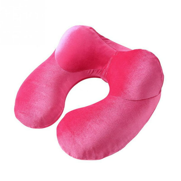 Color : Red, Size : OneSize Teerwere Travel Pillow Inflatable Soft Travel Pillow Air Cushion Neck U-Shaped Rest Compact U Shaped Pillow 